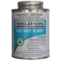 IPS Weld-On 725 Wet 'R Dry Solvent Cement - 1/2 pint/237ml - Aqua Blue