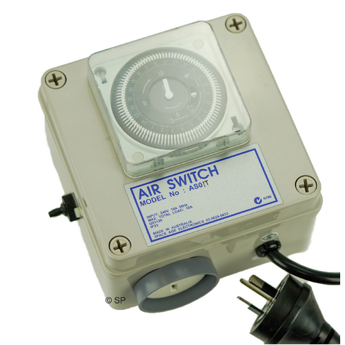 Spa Airswitch - single - with 10-20-30 minute Auto Off, Timeclock & premium air sensor